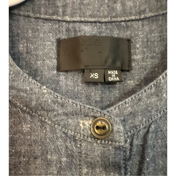 Vince Patch Pocket‎ Shirt Mandarin Collar Size XS V1 - Picture 3 of 4